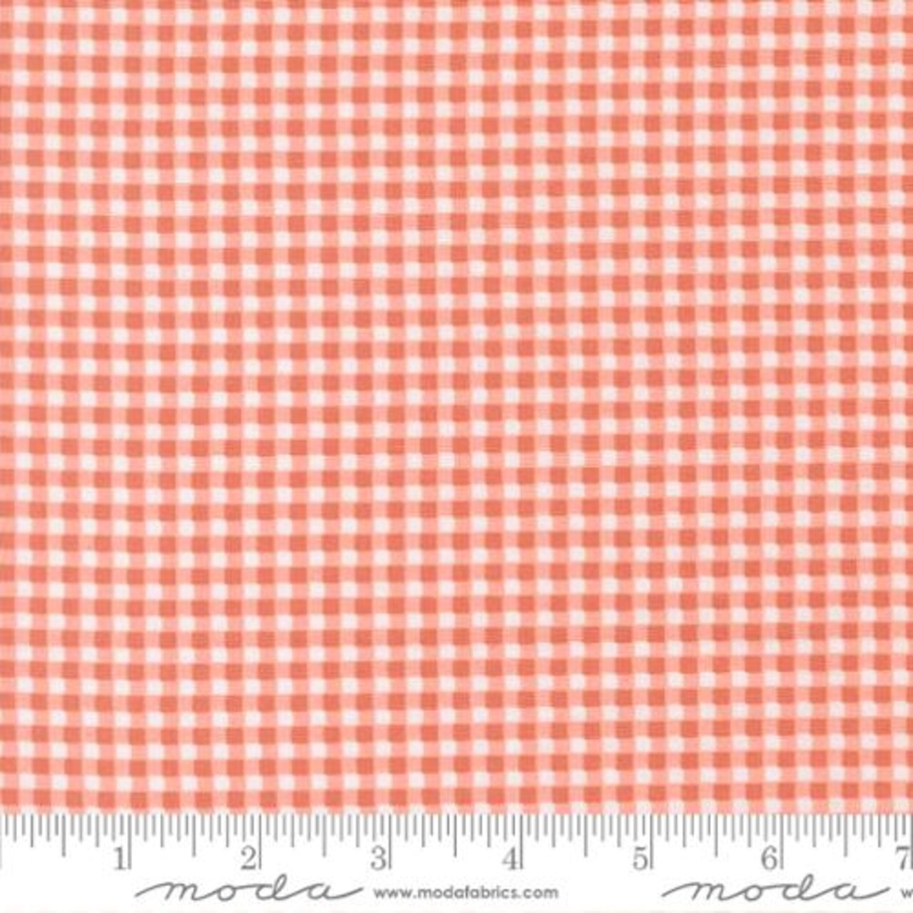 Fabric Moda Coral Mini Gingham Sunbonnet by the Quarter Yard 31769-32